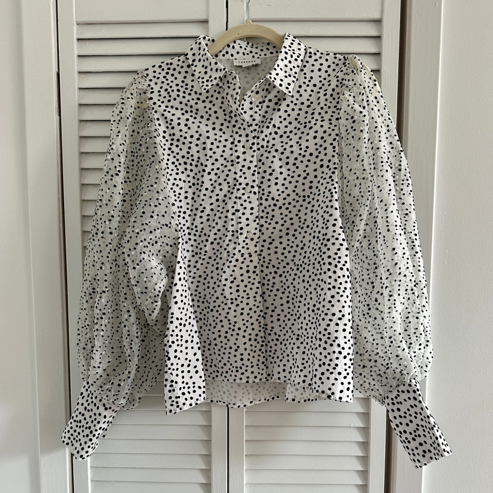 Topshop Polka Dotted Blouse